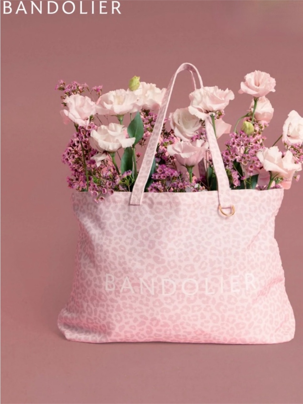 Bandolier Pink Leopard Print Tote